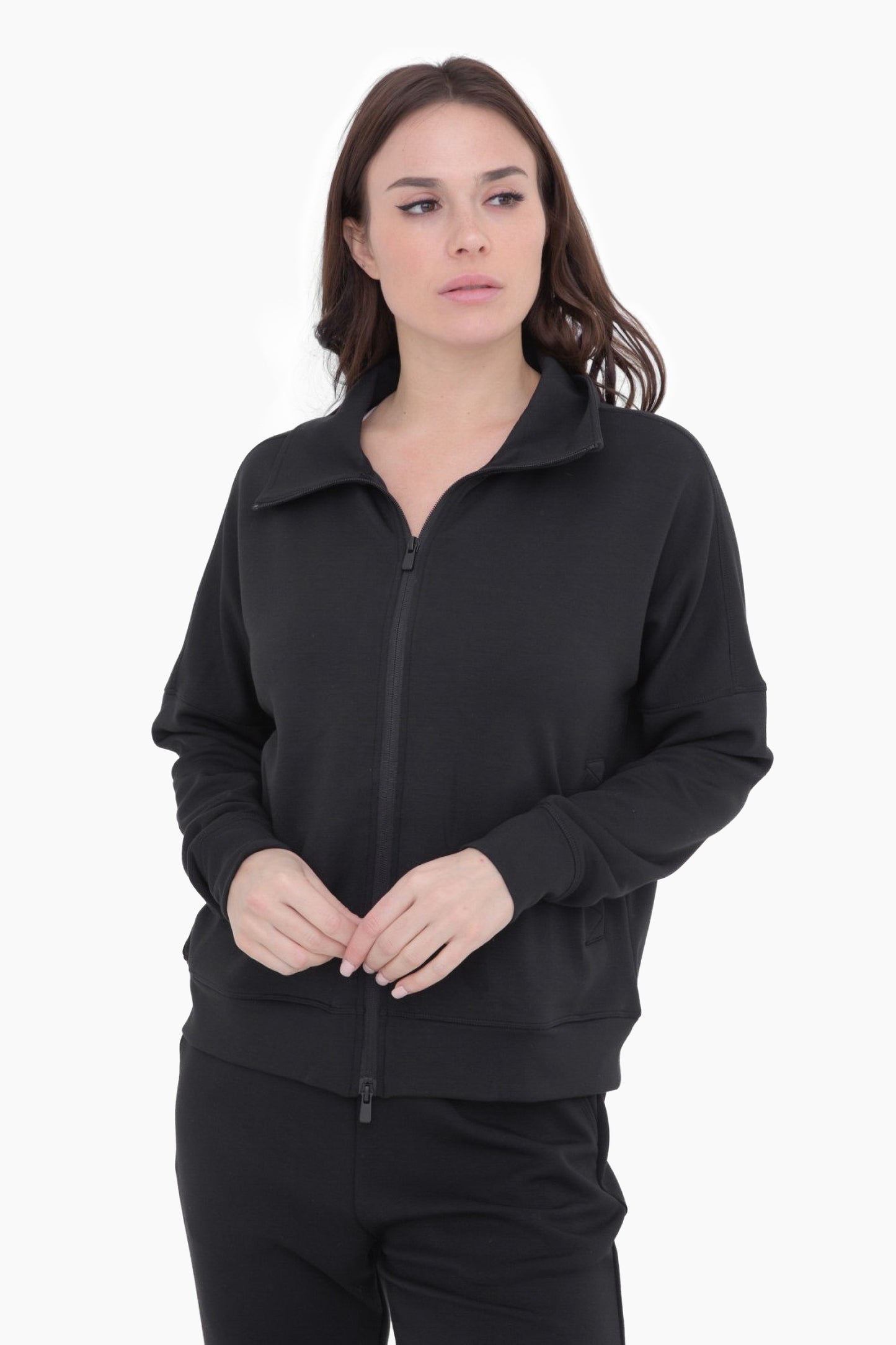 Modal-Blend Zip Up Jacket | Mono B - Final Sale