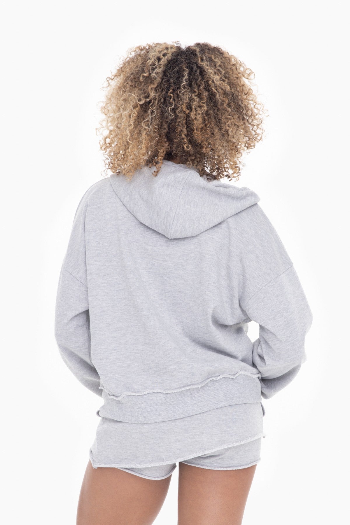 MONO B Raw Hem Zip-Up Hoodie - Final Sale