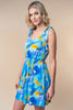 Watercolor Blue Sleeveless Floral Dress - Final Sale