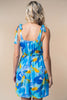 Watercolor Blue Sleeveless Floral Dress - Final Sale