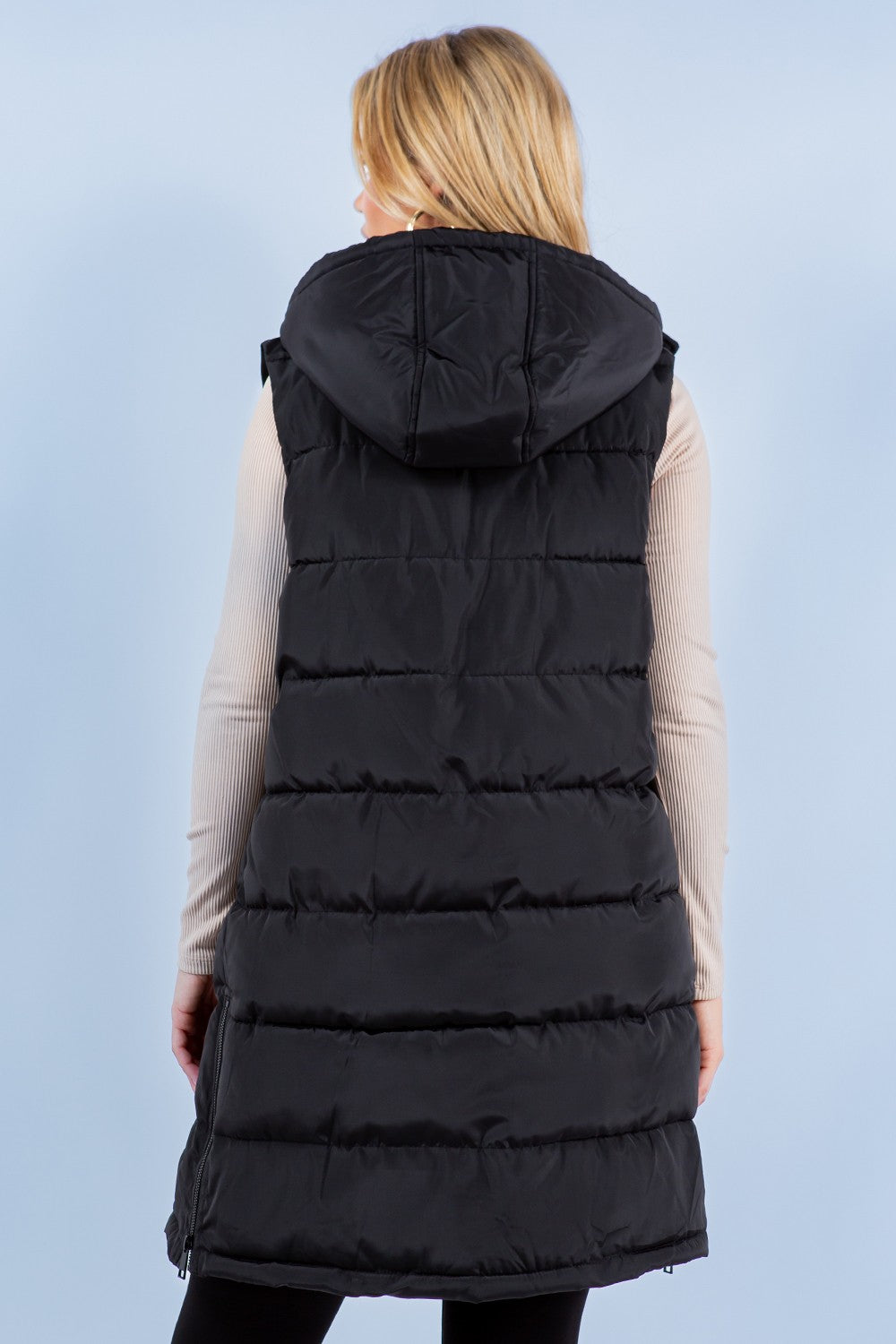 Long Puffer Black Vest