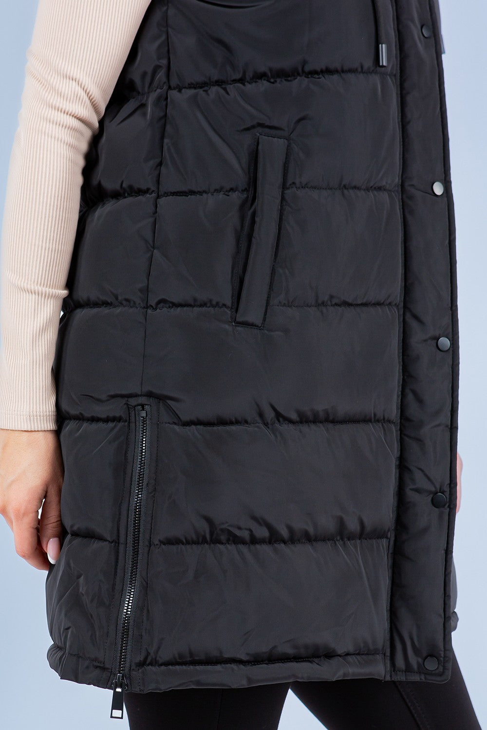 Long Puffer Black Vest