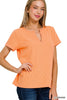 Melange Baby Waffle Short Sleeve Top - Final Sale