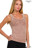 2 Way Neckline Washed Ribbed Seamless Tank Top