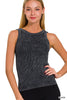 2 Way Neckline Washed Ribbed Seamless Tank Top