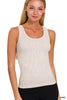 2 Way Neckline Washed Ribbed Seamless Tank Top