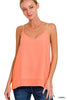 Swiss Dot Adjustable Strap V-Neck Cami Top - Final Sale