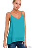 Swiss Dot Adjustable Strap V-Neck Cami Top - Final Sale