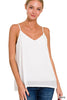 Swiss Dot Adjustable Strap V-Neck Cami Top - Final Sale