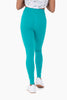 MONO B Teal Tapered Band Essential Solid Highwaist Leggings - Final Sale