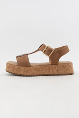 Tan Lavon Chunky Cork Platform Sandals - Final Sale