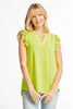 The Lizzy Neon Solid Flutter Top - Final Sale