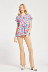 The Lizzy Wild Whisper Floral Short Sleeve Blouse Top