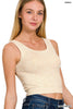 SALE : Stone Washed Ribbed Seamless Tank Top* - Final Sale