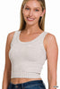 Stone Washed Ribbed Seamless Tank Top