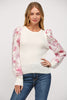 Organza Floral Sleeve Sweater | FATE