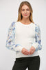 Organza Floral Sleeve Sweater | FATE