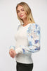 Organza Floral Sleeve Sweater | FATE