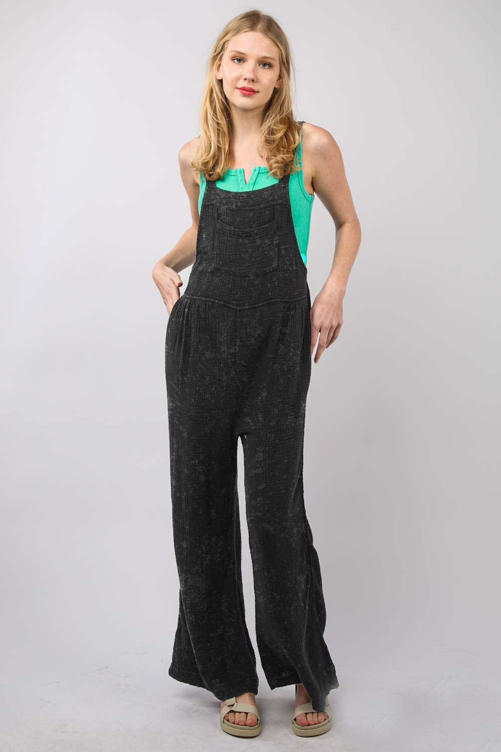 Worry Less Washed Gauze Casual Jumpsuit - Final Sale