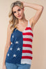 Red, White & Cozy Sleeveless Knit Top  - Final Sale