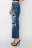 HIGH RISE PATCH DETAILED CROP STRAIGHT JEANS | RISEN *30A OCTOBER LIVE PREORDER