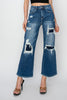 HIGH RISE PATCH DETAILED CROP STRAIGHT JEANS | RISEN *30A OCTOBER LIVE PREORDER