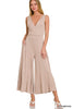 The Wendy Surplice Neckline Sleeveless Jumpsuit - Final Sale