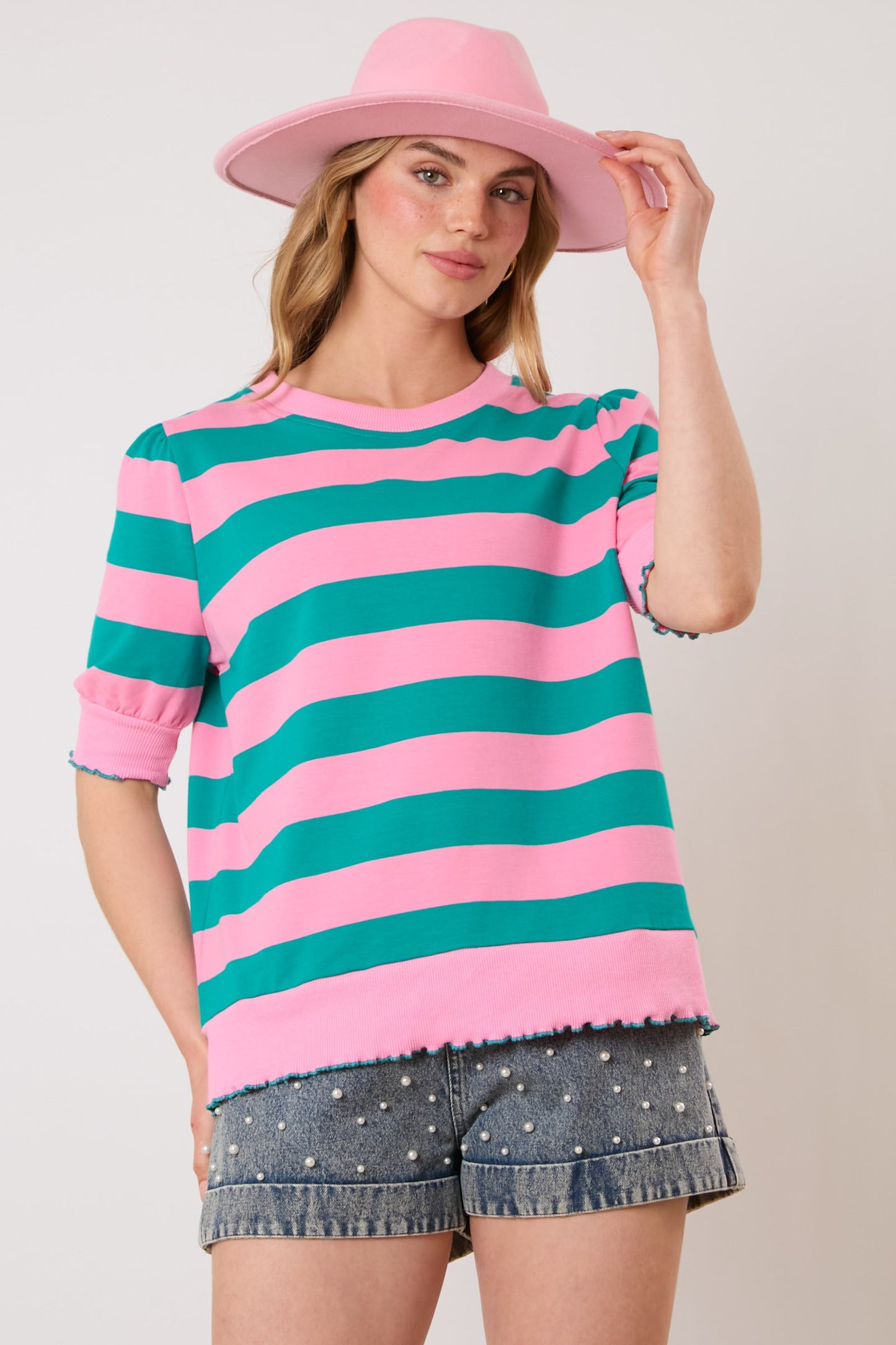 Bold Stripe Short Sleeve Top | FANTASTIC FAWN *30A JANUARY PREORDER