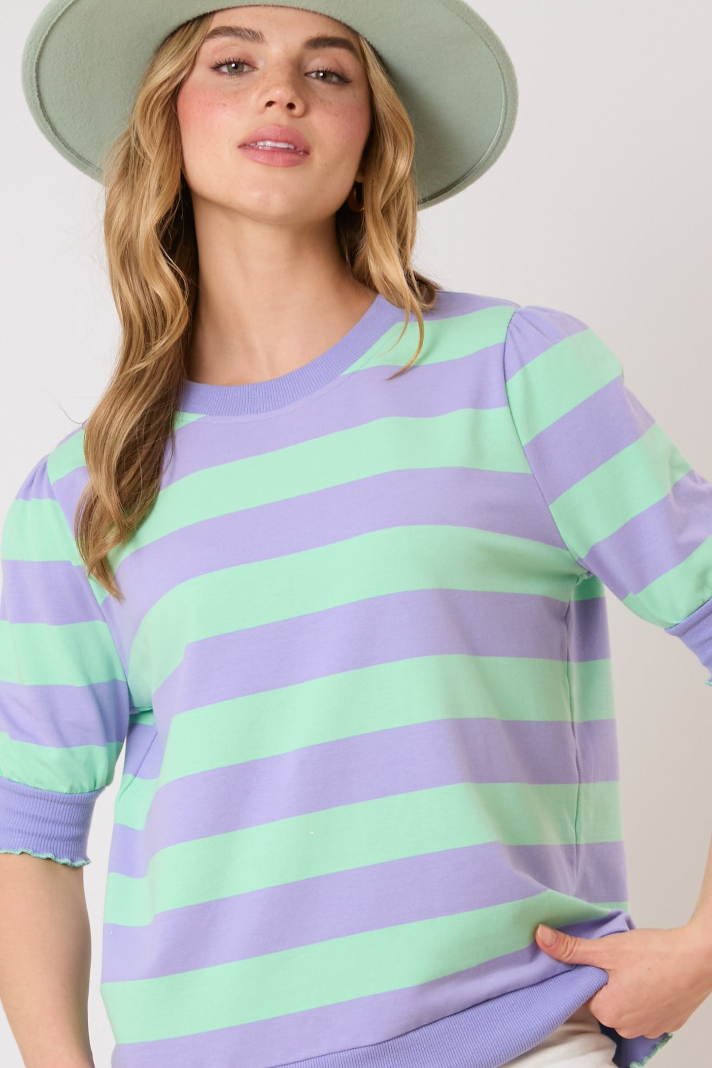 Bold Stripe Short Sleeve Top | FANTASTIC FAWN *30A JANUARY PREORDER