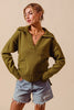 Flap Collar Sweater Pullover Top With Patch Pocket (3 COLORS) | SO ME *LA LIVE PREORDER 3.2.1