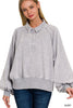 The Jennie Acid Wash Fleece Button Up Collared Pullover | ZENANA (7 COLORS) DEAL