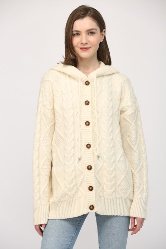 Cable Hoodie Cardigan | FATE *30A SEPT PREORDER