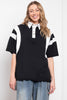 Contrast Collar Short Sleeve Color Block Shirt (2 COLORS) | BLUEVELVET *LA LIVE PREORDER 38% OFF