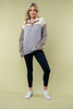 Grey Colorblock Long Sleeve Sweater Top