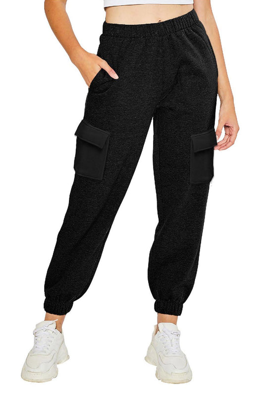 Black Fleece Cargo Jogger Pants - Final Sale