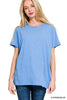 Cotton Boyfriend Round Neck Tee | ZENANA *DEAL