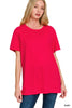 Cotton Boyfriend Round Neck Tee | ZENANA *DEAL
