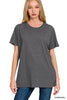 Cotton Boyfriend Round Neck Tee | ZENANA *DEAL