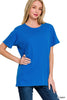 Cotton Boyfriend Round Neck Tee | ZENANA *DEAL