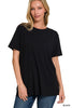 Cotton Boyfriend Round Neck Tee | ZENANA *DEAL