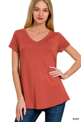 Luxe Rayon Short Sleeve V-Neck Tee