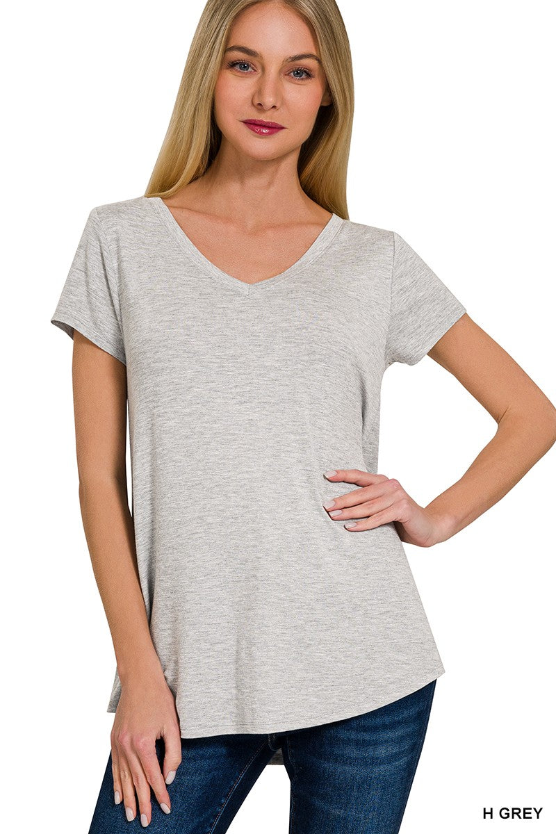 Luxe Rayon Short Sleeve V-Neck Tee