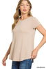 The Cora Pima Flowy Round Hem Rayon Short Sleeve Top | Zenana (7 COLORS) *DEAL*