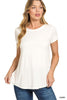 The Cora Pima Flowy Round Hem Rayon Short Sleeve Top | Zenana (7 COLORS) *DEAL*