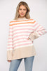 Stripe Mock Neck Bell Sleeve Pullover *PREORDER ITEM*