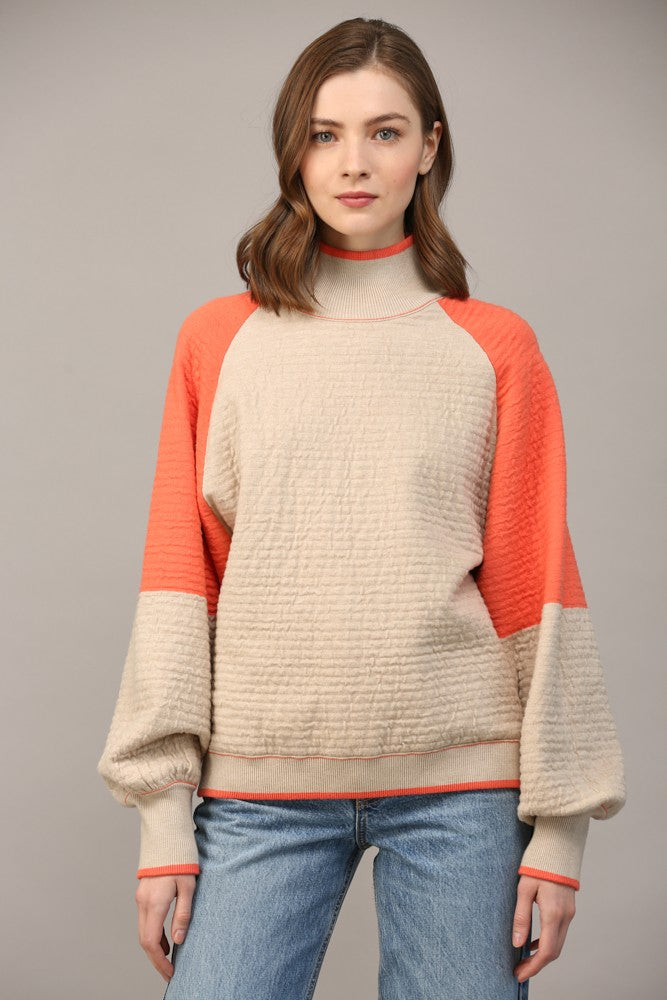 Texture Knit Color Block Sweater *PREORDER ITEM*