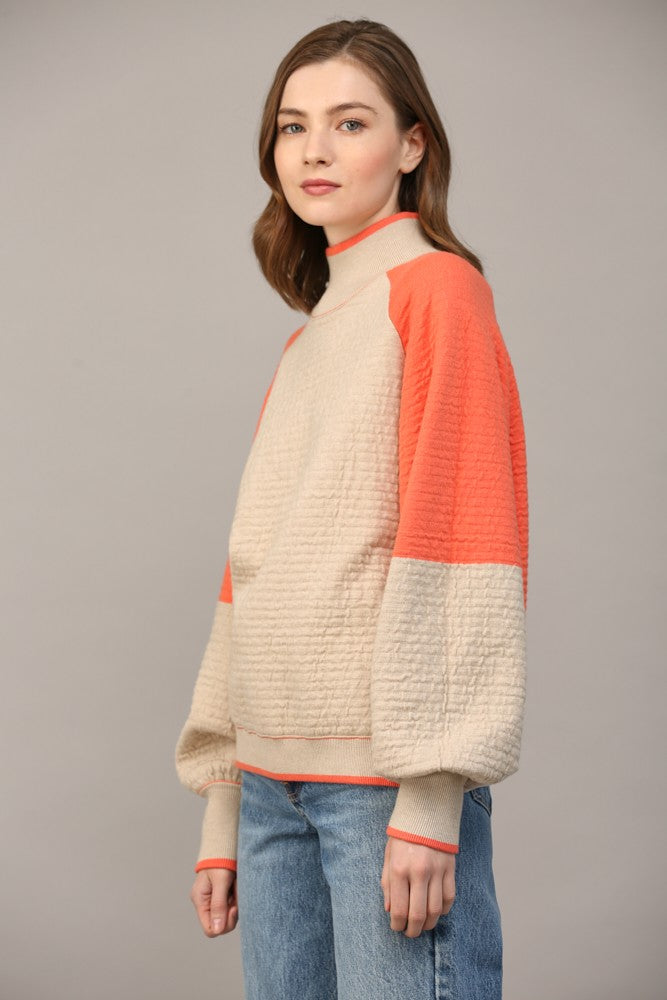 Texture Knit Color Block Sweater *PREORDER ITEM*