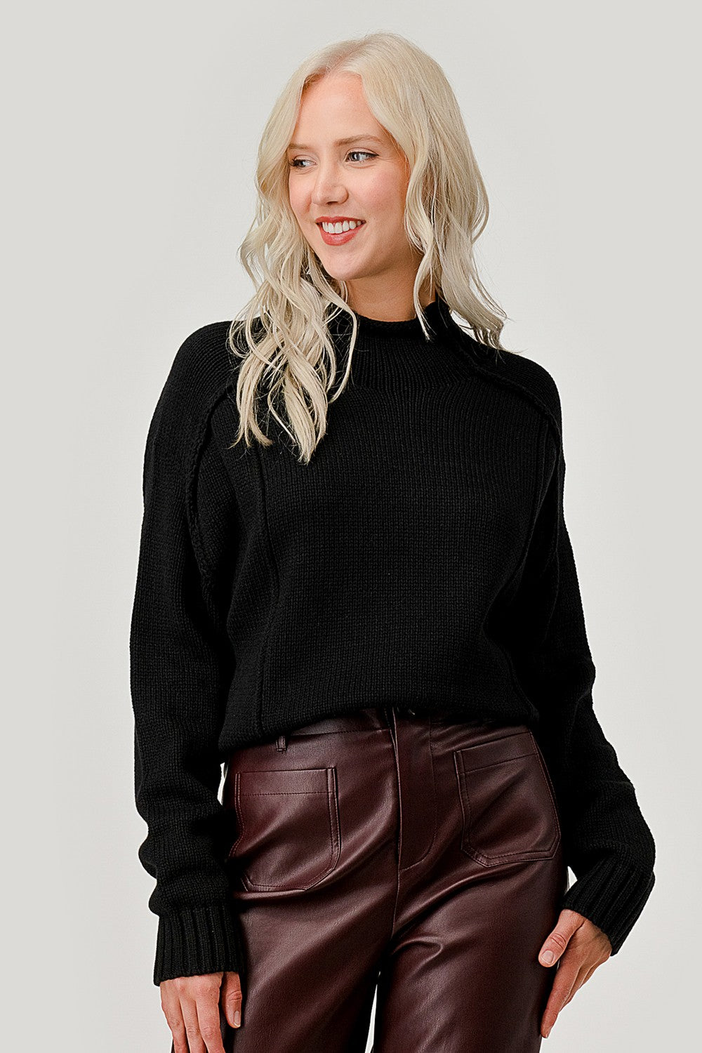 Solid Knit Oversized Sweater