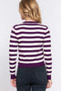 Purple Striped V-Neck Sweater - DEAL