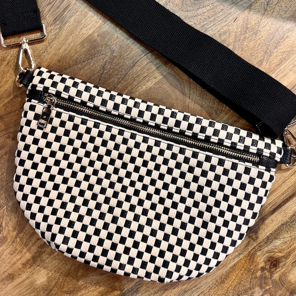 Checkered Westlyn Woven Bum Bag